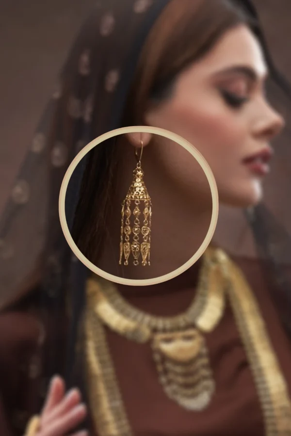 حلق سيتمي معري ذهب عيار 21 فخامة وأناقة راقية