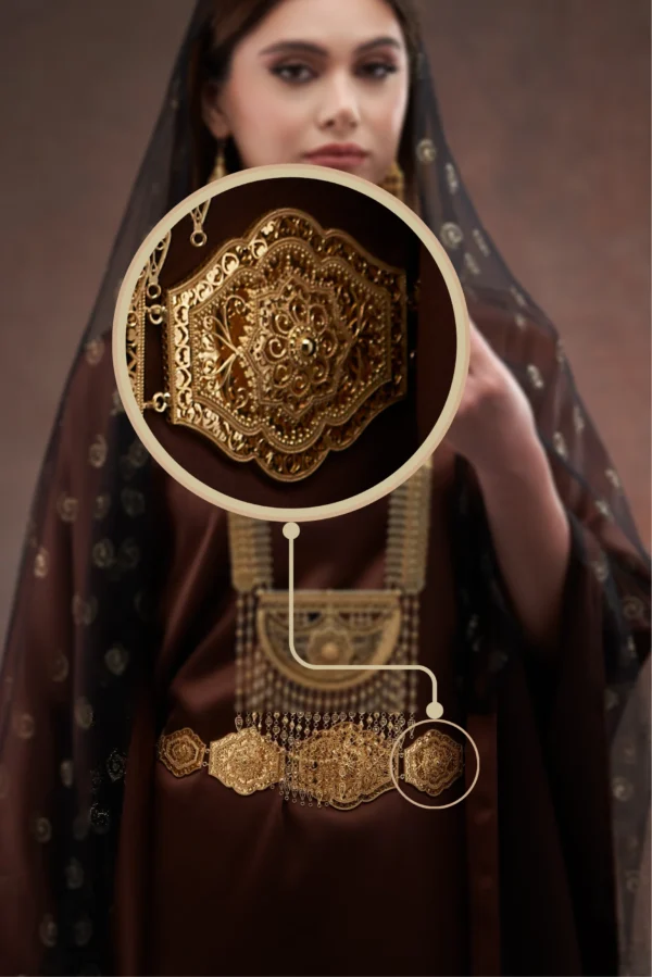 حزام مازنتي فخم من ذهب عيار 21 تصميم فاخر - Image 3